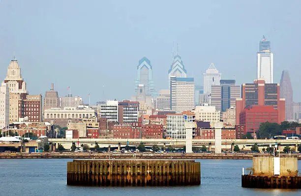 Philadelphia skyline and Penn's Landing from across the Delaware River