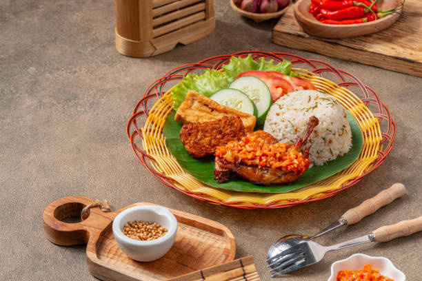 istock Geprek Chicken Orange Rice 1536987491