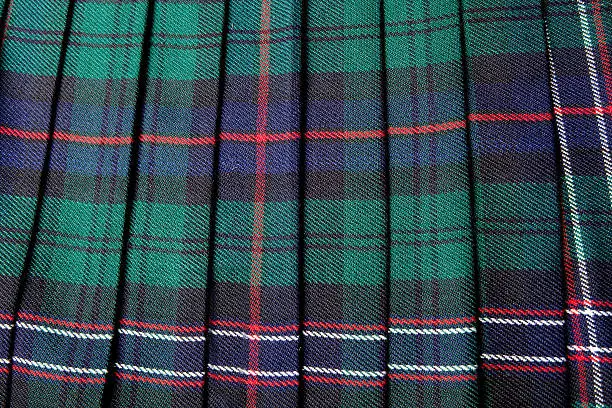 Scottish tartan pattern, part of a traditional kilt