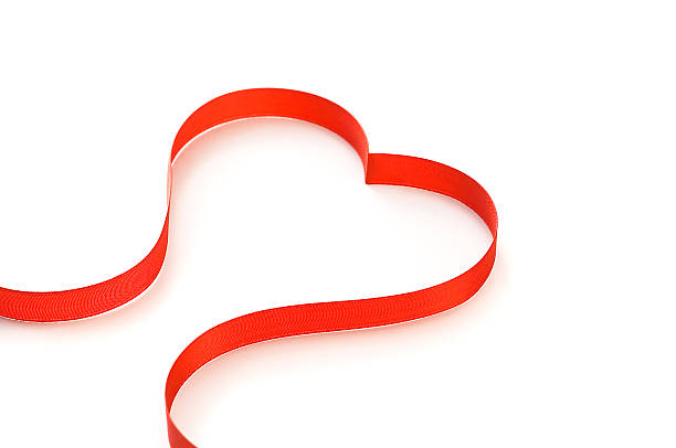 istock Heart from ribbon on the white 153699631