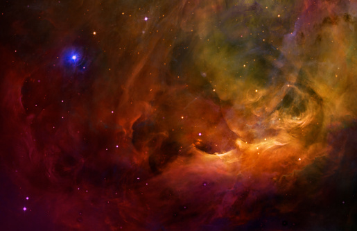 A surreal and abstract background of the orion belt in the night sky.