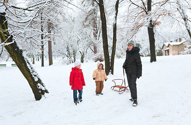 istock Family in winter park 153700635