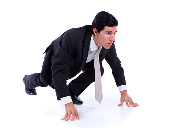 istock Businessman ready to start running 153700982