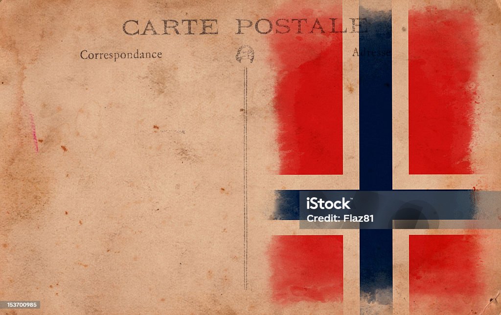 XXXL alte Vintage Grunge-Post Card Norwegen Flagge - Lizenzfrei 1900 Stock-Foto