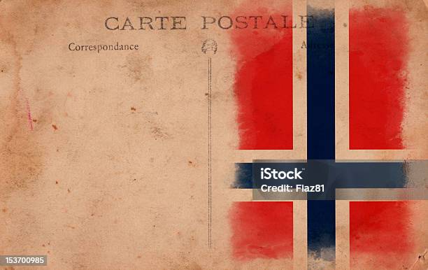 Xxxl Alte Vintage Grungepost Card Norwegen Flagge Stockfoto und mehr Bilder von 1900 - 1900, Alt, Altertümlich
