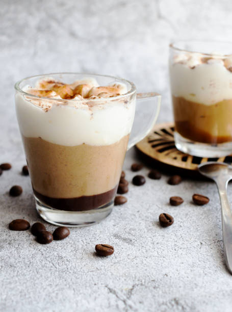 istock Coffee dessert. On a gray background. 1537010360