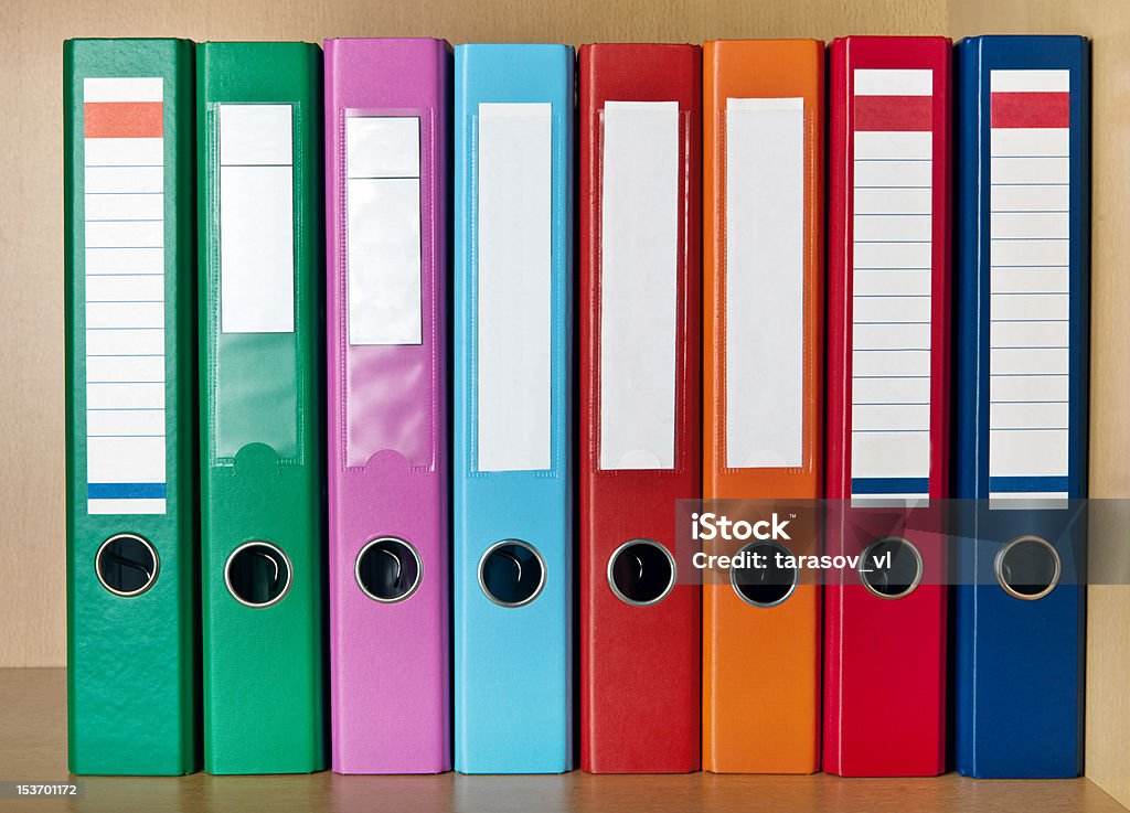 multi-colored office binders Ring Binder Stock Photo