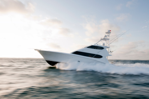 Sportfishing Yacht at Speed