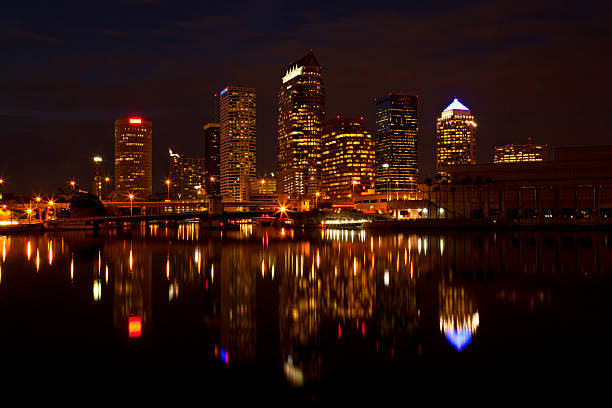 istock Tampa, Florida after sunset with reflections 153702067