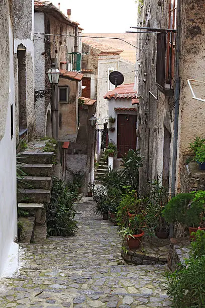 narrow street in scalea italy