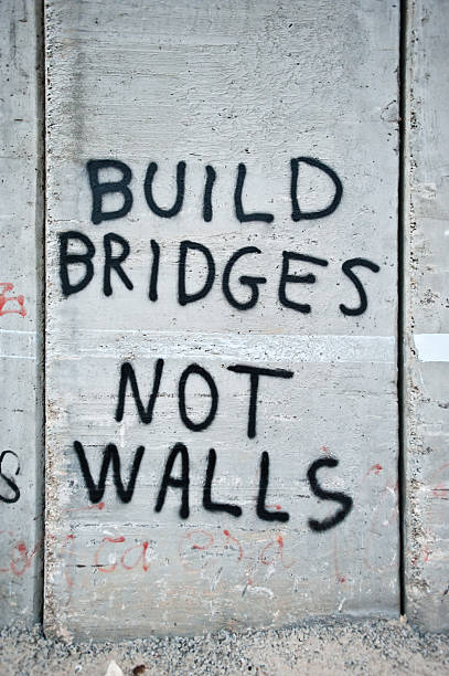 Graffiti on Israeli Separation Barrier stock photo