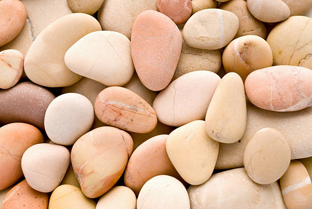 Rosy pebbles stock photo