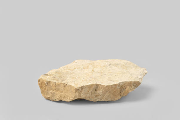 istock Stone podium for show cosmetics product presentation. Abstract minimal backdrop. One rock form. Gray Nude Studio Background. Scene. Showcase display case. 3D Front View. Trendy neutral color. Space 1537037130
