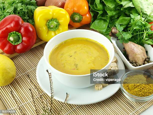 Chicken And Curry Soup Stock Photo - Download Image Now - Chicken Meat, Curry Powder, Dinner