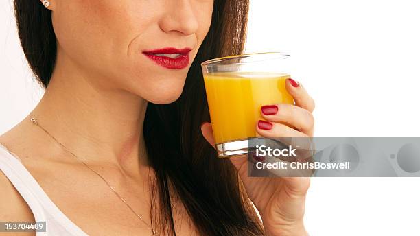 Sana Bere Succo Darancia Completati Entro Bellissima Donna - Fotografie stock e altre immagini di Acido ascorbico