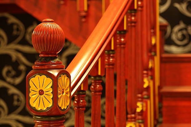 istock luxury wood stairway 153704660