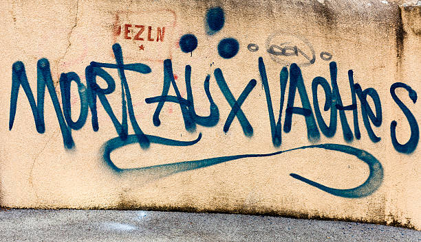 istock Graffiti on a house's outside wall 153704865