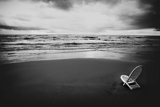 istock Nobody at the Sea in Black and White 153705131