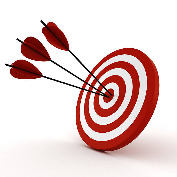 istock A 3D target with three red arrows on the bullseye 153705216