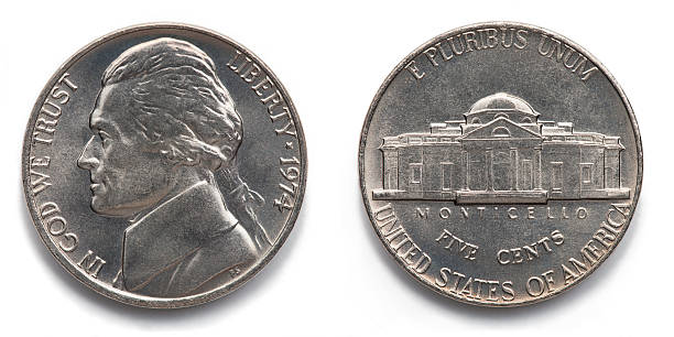 istock Uncirculated Mint Condition 1974 US Nickel Macro 153705465