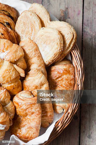French Pastry In A Basket Stock Photo - Download Image Now - Baguette, Bakery, Basket