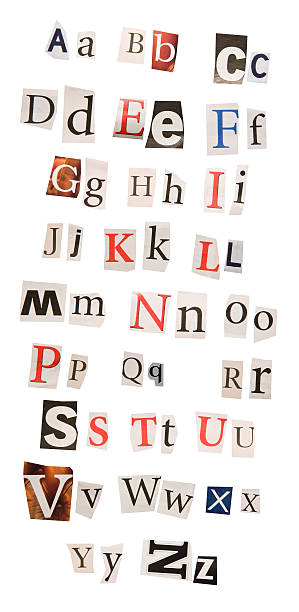 o alfabeto - typescript variation newspaper alphabet - fotografias e filmes do acervo