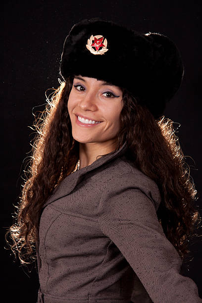 russian spia sorridente - russian culture women spy russia foto e immagini stock