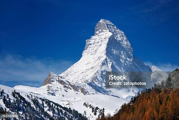 Matterhorn Of Switzerland Stock Photo - Download Image Now - Matterhorn, Adversity, Autumn