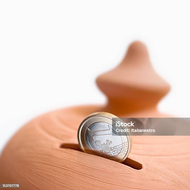 Moneybox And Coin Stock Photo - Download Image Now - Bringing Home The Bacon, Close To, Close-up