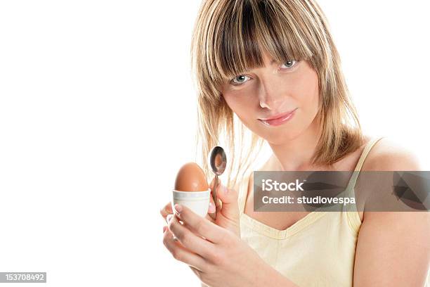 Woman Eating Boiled Egg Stock Photo - Download Image Now - Eating, Boiled Egg, One Woman Only