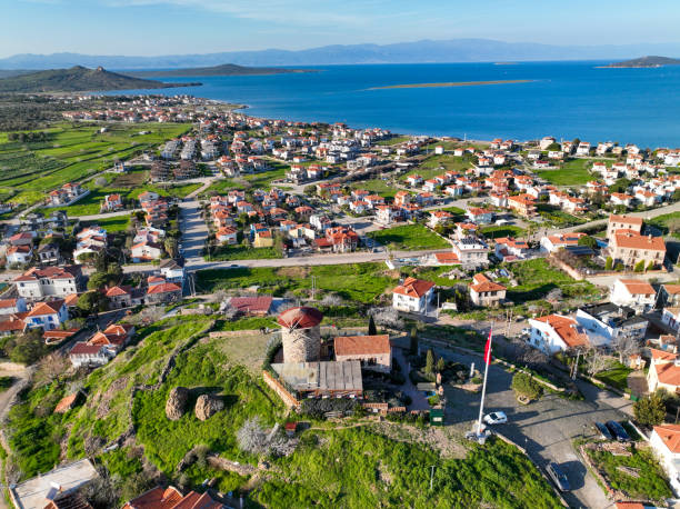 istock Old windmill on Cunda island of Turkey 1537093029