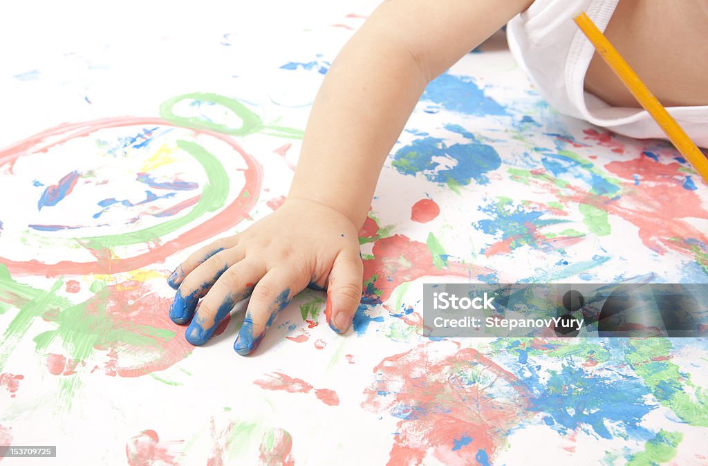 Pintura de bebé - Foto de stock de Azul libre de derechos