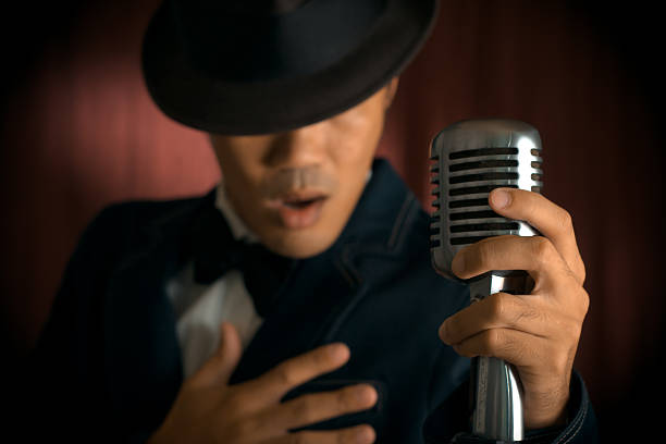 Condenser microphone on black.