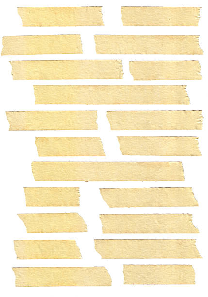 masking tape textures masking tape textures with varied length, isolated on white. adhesive tape photos stock pictures, royalty-free photos & images