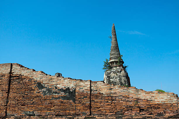 old pagoda and wall stock photo
