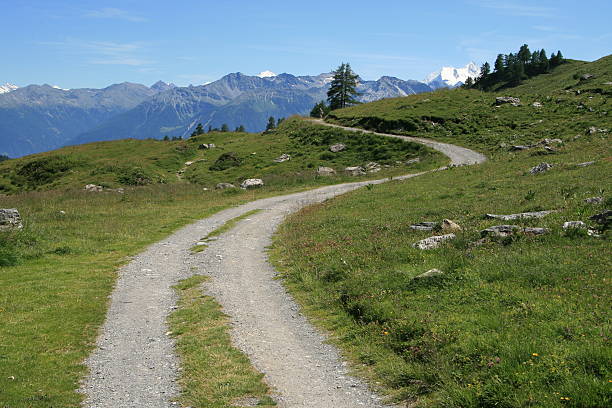 Crans-Montana in Switzerland Crans-Montana, the canton of Valais, Swiss crans montana stock pictures, royalty-free photos & images
