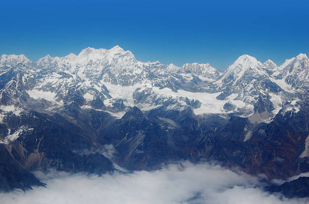 Himalayas and Mount Everest stock photo
