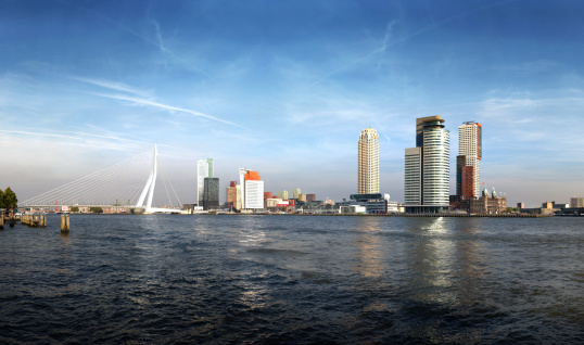 Panoramic image of the Rotterdam Skyline. A 398 MegaPixel photo; probably the largest panoramic image available on iStockphoto.com