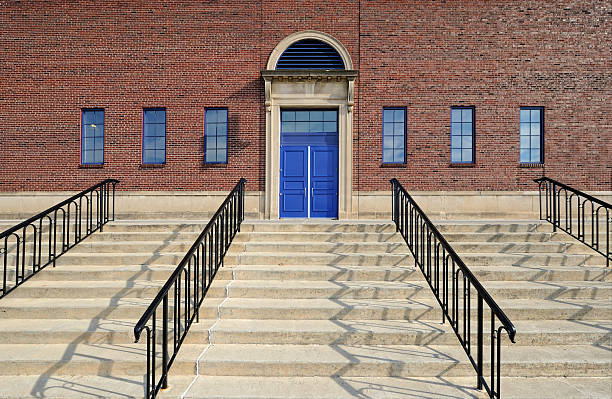 istock Stairs to blue doors 153711946