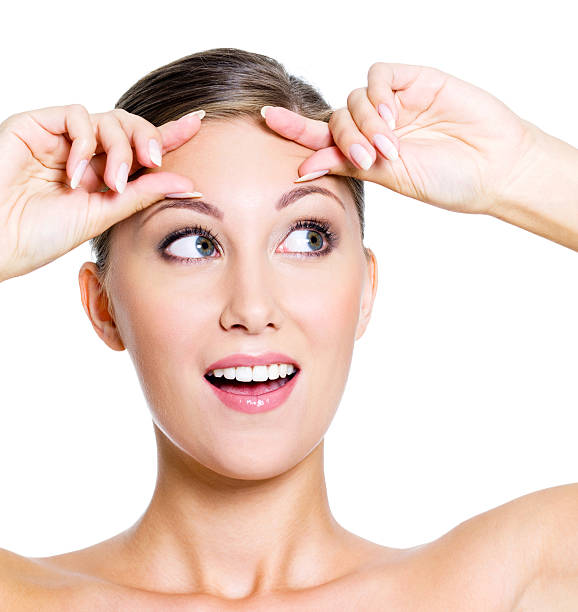 istock Cheerful woman squeeze her forehead 153712936