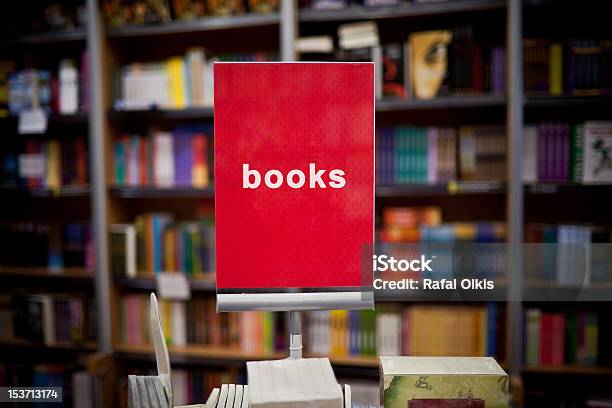 Red Ad Space In Bookstore Stock Photo - Download Image Now - Advertisement, Arranging, Book