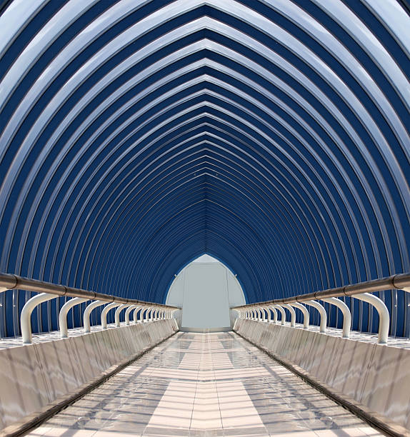istock Modern business architecture, glass tunnel 153714444