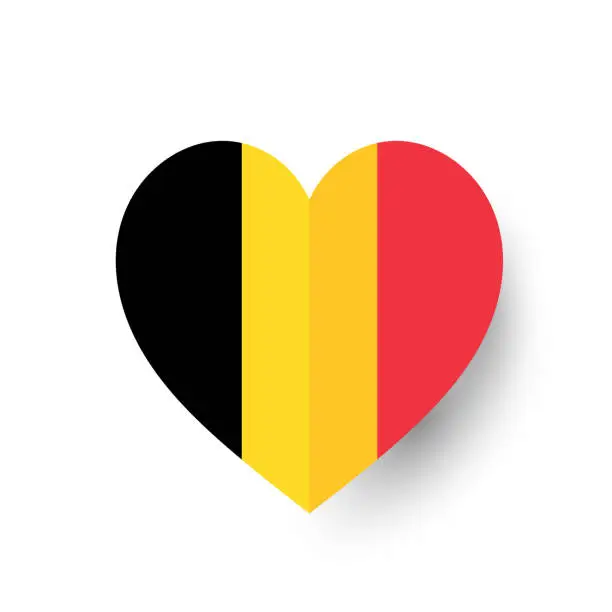 Vector illustration of Belgium heart flag. Vector