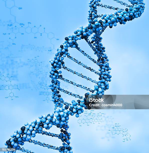 Foto de Ilustração De Um Dna e mais fotos de stock de Azul - Azul, DNA, Abstrato