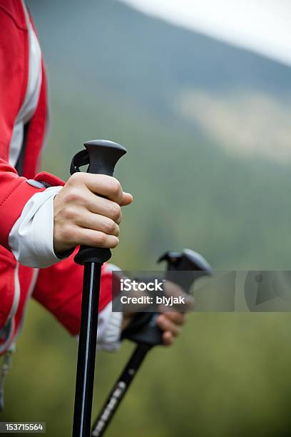 Photo libre de droit de Randonnée Dans Les Montagnes De La Série banque d'images et plus d'images libres de droit de Poteau d'appui - Poteau d'appui, Randonnée pédestre, Bâton de bois