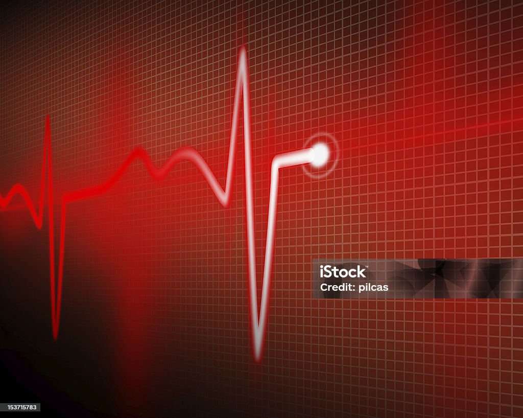 Red colored electrocardiograph with perspective cardiogram Computer Graphic Stock Photo