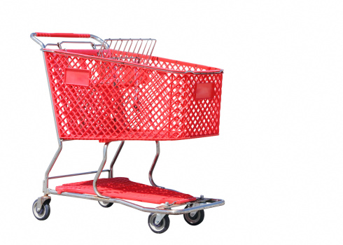 Red Shopping cart isolated on white background