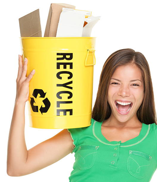 istock Recycle woman recycling paper 153715887