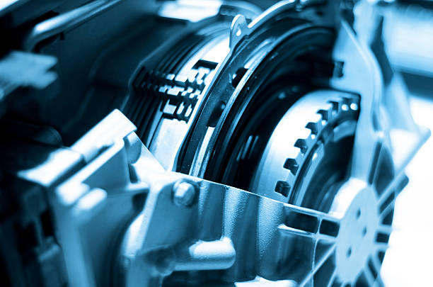 Close-up of portions of an automotive engine stock photo