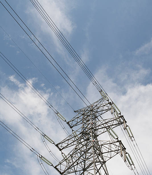 Transmission tower stock photo